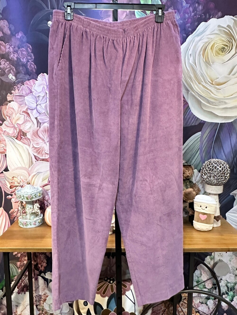 Alfred Dunner 20 Mauve Purple Corduroy Straight Leg Trousers Coastal Grandmother